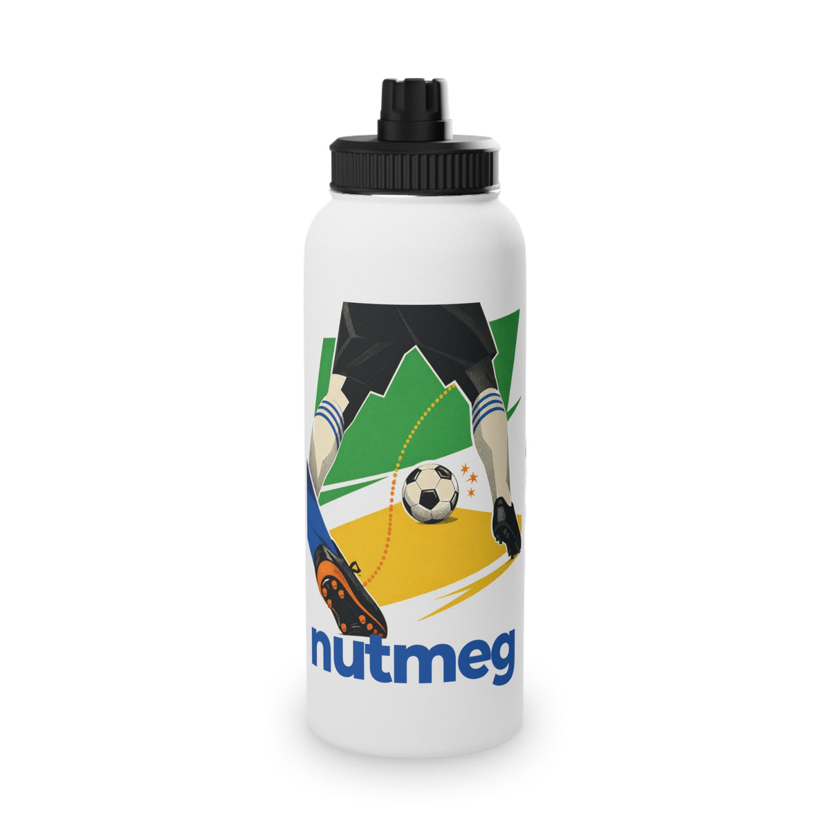Nutmeg Personalised Kids Water Bottle – Stainless Steel Football Bottle