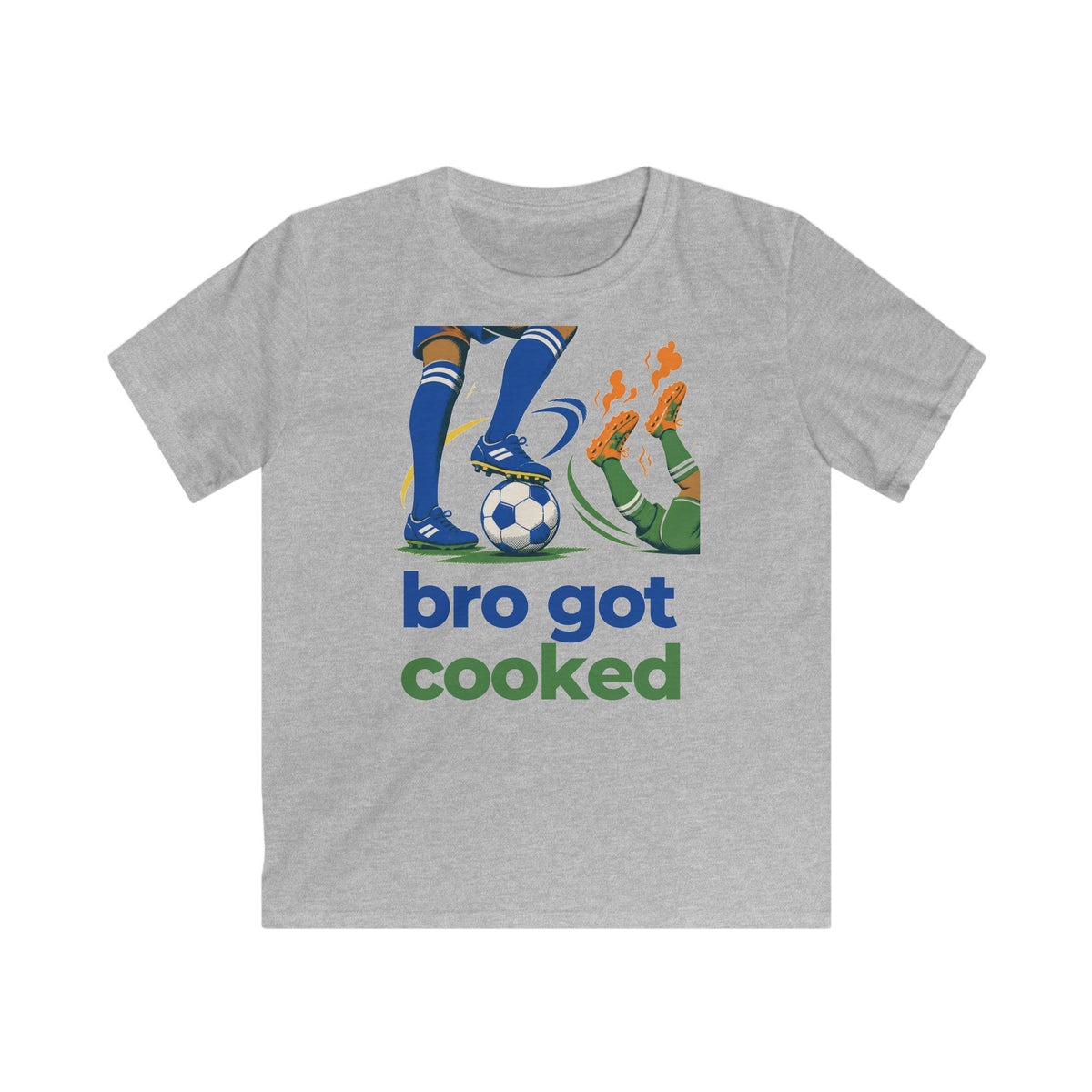 Bro Got Cooked Kids Football T-Shirt – Goal Celebration Tee