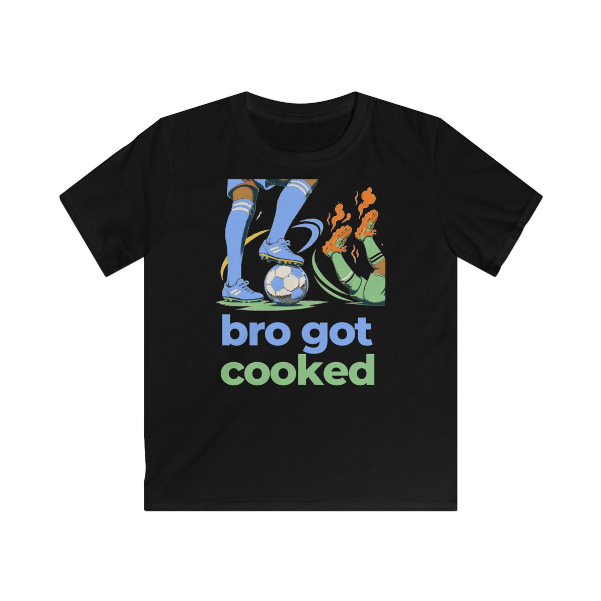 Bro Got Cooked Kids Football T-Shirt – Goal Celebration Tee