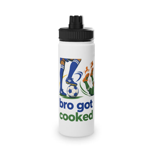 Bro Got Cooked Personalised Kids Water Bottle – Stainless Steel Football Bottle