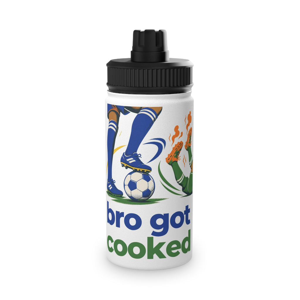 Bro Got Cooked Personalised Kids Water Bottle – Stainless Steel Football Bottle